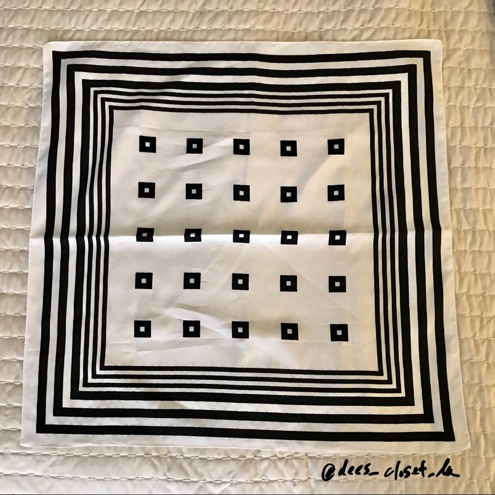Vintage Black and White Square Scarf